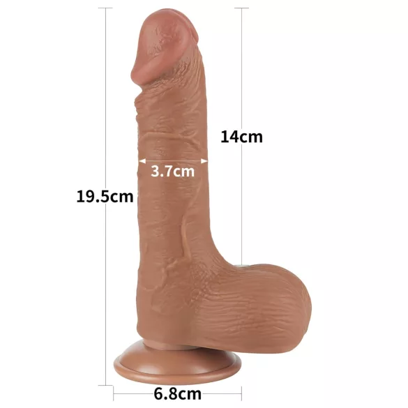 Lovetoy Sliding-Skin - dildo realistico con testicoli - doppio strato - 19,5cm