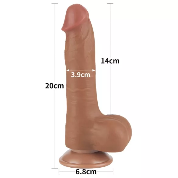 Lovetoy Sliding-Skin - dildo realistico con testicoli - doppio strato 20,8cm