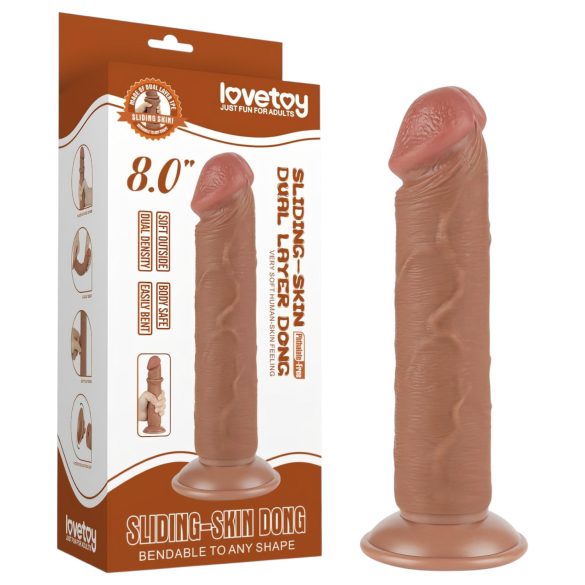 Lovetoy Sliding-Skin - dildo realistico ventosa - doppio strato 20cm naturale