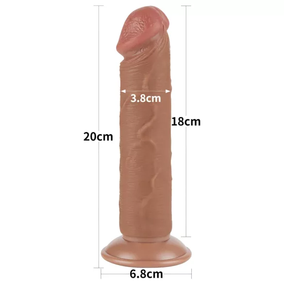 Lovetoy Sliding-Skin - dildo realistico ventosa - doppio strato 20cm naturale
