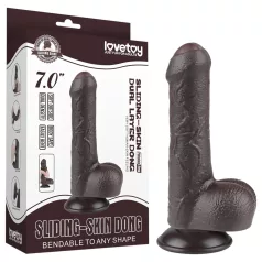   Lovetoy - dildo realistico con testicoli - doppio strato 18,3cm marrone