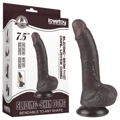   Sliding-Skin - dildo a doppio strato con ventosa - 19,5 cm (marrone)
