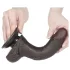 Lovetoy - dildo realistico doppio strato con ventosa - 19,5 cm marrone