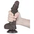 Lovetoy - dildo realistico doppio strato con ventosa - 19,5 cm marrone