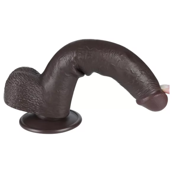 Lovetoy - dildo doppio strato con ventosa - 20,8 cm - marrone
