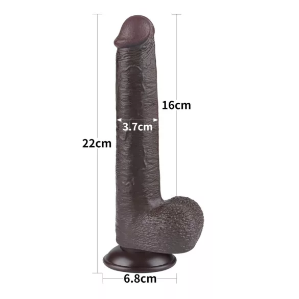 Lovetoy - dildo doppio strato con ventosa - 20,8 cm - marrone