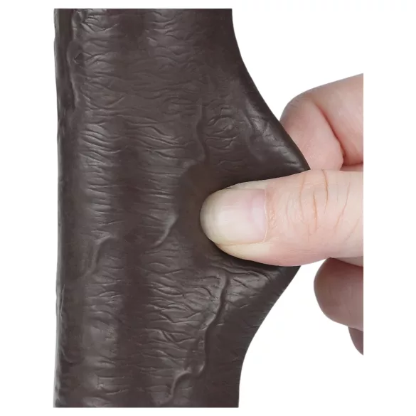 Lovetoy - dildo doppio strato con ventosa - 20,8 cm - marrone