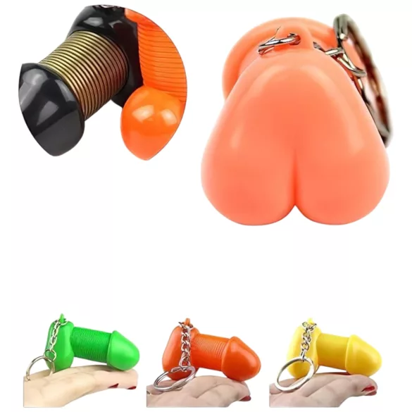 Roomfun - portachiavi a forma di pene divertente (arancione)
