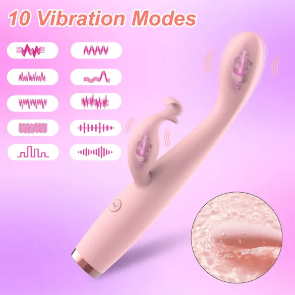 AlvUp - vibratore punto G con stimolatore clitorideo - silicone rosa