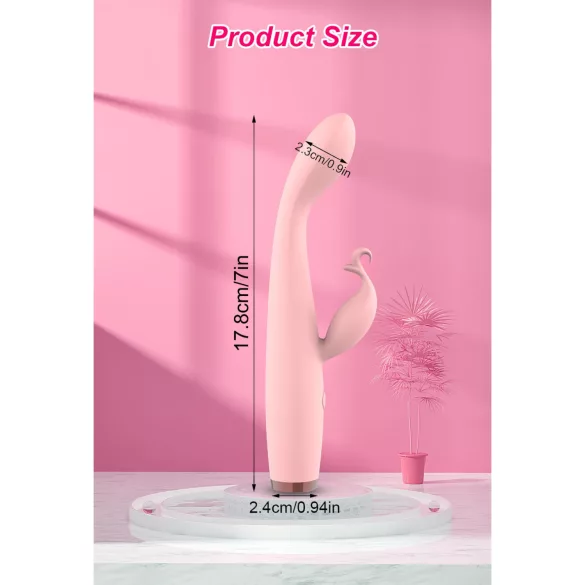 AlvUp - vibratore punto G con stimolatore clitorideo - silicone rosa