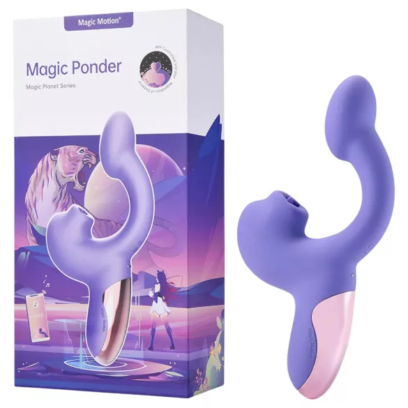 Magic Motion Magic Ponder - vibratore rabbit 2in1 - silicone viola