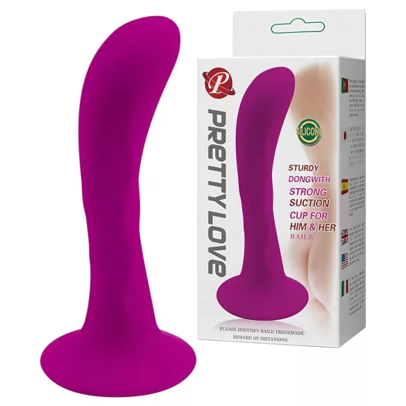 Pretty Love Baile - plug anale curvo con ventosa - silicone rosa