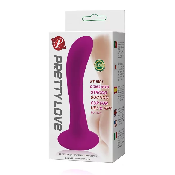 Pretty Love Baile - plug anale curvo con ventosa - silicone rosa