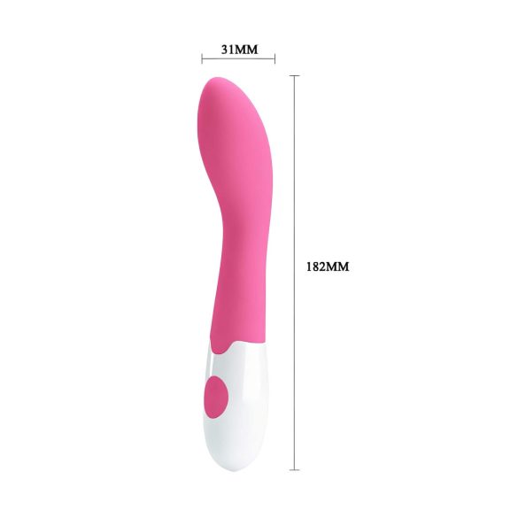 Pretty Love Bishop - vibratore punto G impermeabile - silicone rosa bianco