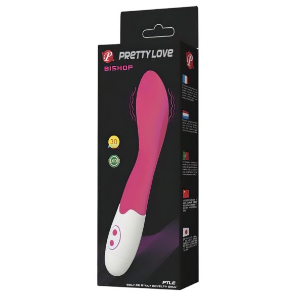 Pretty Love Bishop - vibratore punto G impermeabile - silicone rosa bianco