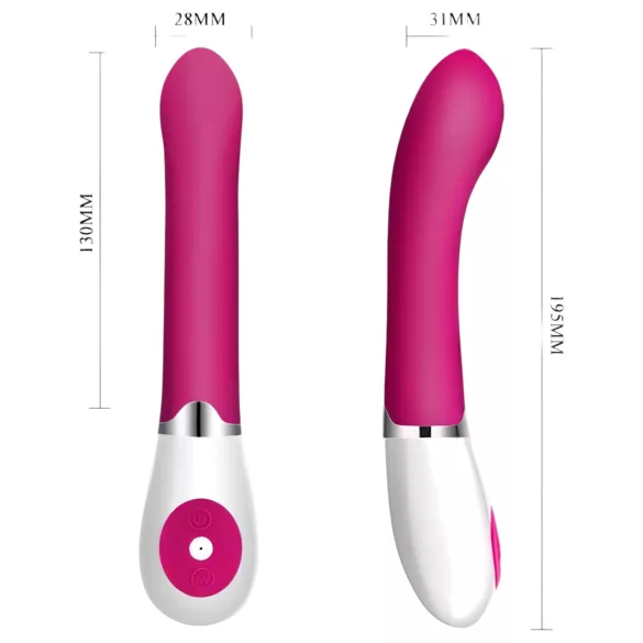 Pretty Love Daniel - vibratore punto G impermeabile - silicone rosa bianco