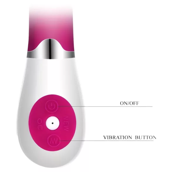 Pretty Love Daniel - vibratore punto G impermeabile - silicone rosa bianco