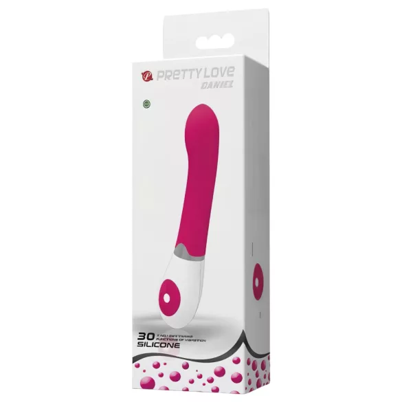Pretty Love Daniel - vibratore punto G impermeabile - silicone rosa bianco