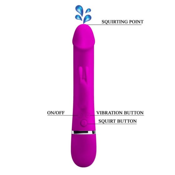 Pretty Love Henry - Vibratore ricaricabile per clitoride con braccio e funzione eiaculante (rosa)