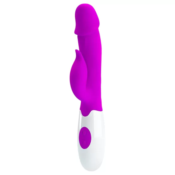 Pretty Love Peter - vibratore rabbit con stimolatore clitoride - silicone viola