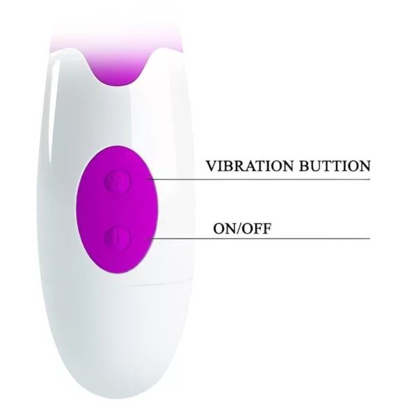 Pretty Love Peter - vibratore rabbit con stimolatore clitoride - silicone viola