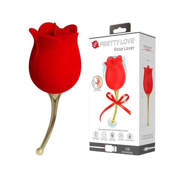 Amante Rosa Love - Vibratore 2in1 con Lingua (Rosso)