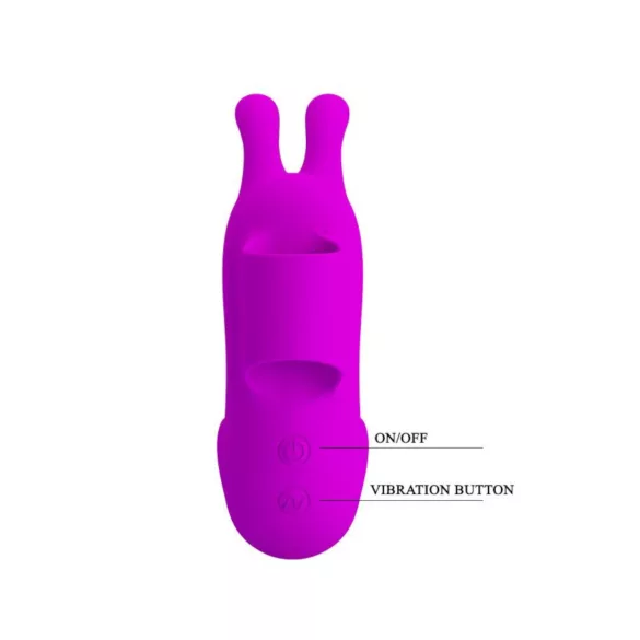 Pretty Love Bunny - mini vibratore da dito con orecchie - silicone viola