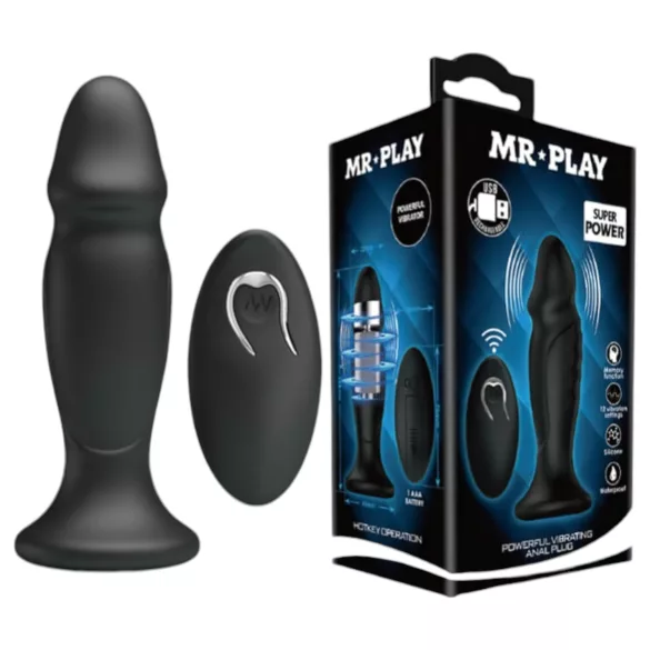 MR. PLAY - vibratore anale ricaricabile telecomandato - nero