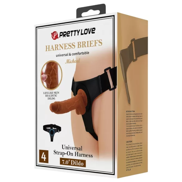 Pretty Love Harness - cintura con dildo universale - 17 cm - nero