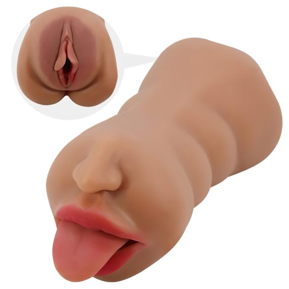 Crazy Bull - masturbatore bocca e vagina - colore naturale