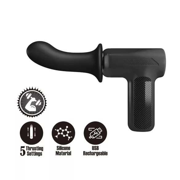 Pretty Love Dj Doctor - vibratore pistola spingente vaginale - nero