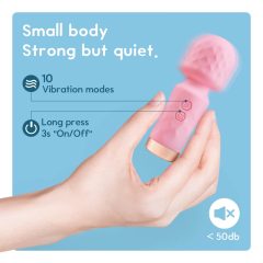  Vibeconnect - mini vibratore massaggiatore ricaricabile e impermeabile (rosa)
