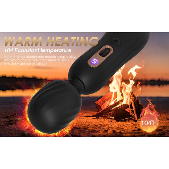 Vibratore massaggiante ricaricabile e riscaldante Seawind Myron (nero)