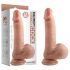 Dual Density - Dildo realistico ventosa con testicoli - 18cm (naturale)