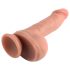 Dual Density - Dildo realistico ventosa con testicoli - 18cm (naturale)