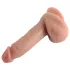 Dual Density - dildo realistico con testicoli e ventosa - 18 cm (color carne)