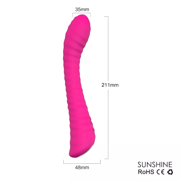 Sex HD Sunshine - vibratore punto G ricaricabile scanalato - silicone rosa