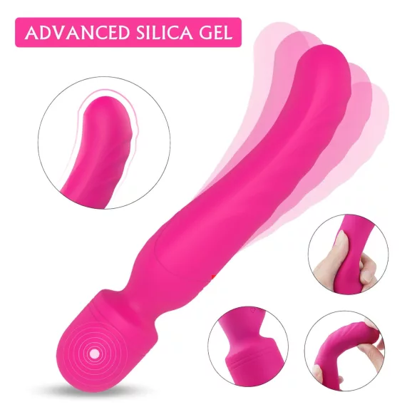 Sex HD Iris - vibratore massaggiante riscaldante 2 motori - silicone rosa
