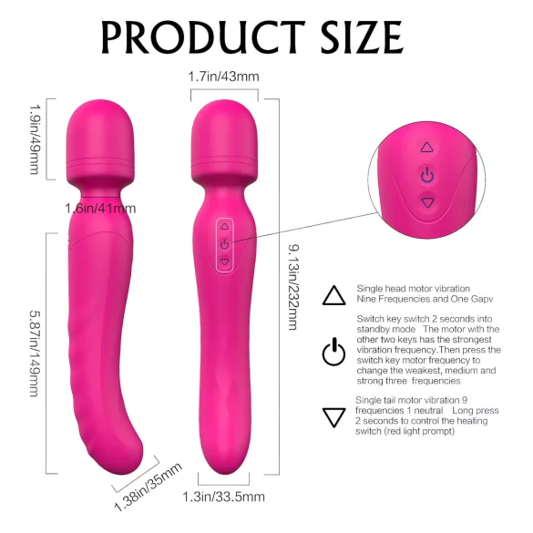 Sex HD Iris - vibratore massaggiante riscaldante 2 motori - silicone rosa