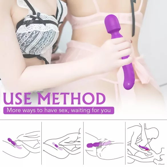 Sex HD Iris - vibratore massaggiante riscaldante 2 motori silicone viola