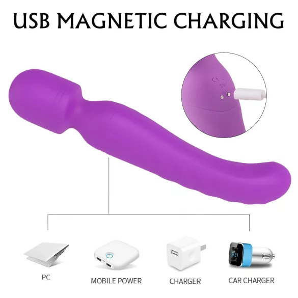 Sex HD Iris - vibratore massaggiante riscaldante 2 motori silicone viola