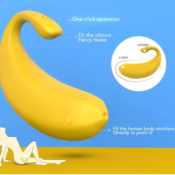 Sex HD - vibratore a forma di banana - controllo remoto - giallo