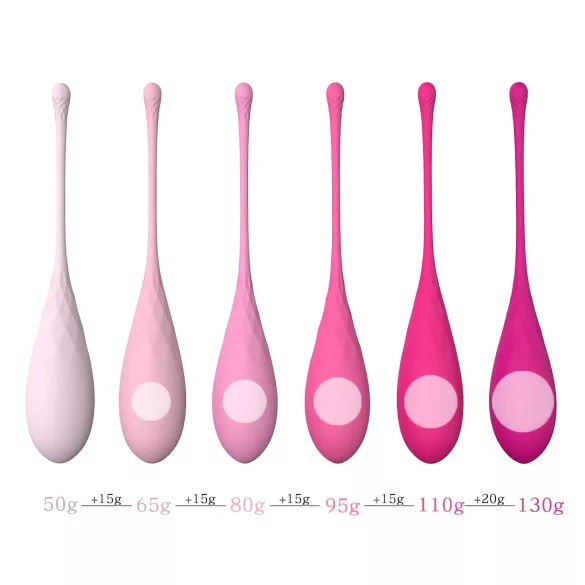 Sex HD Eggs - set di 6 palline vaginali kegel - silicone rosa