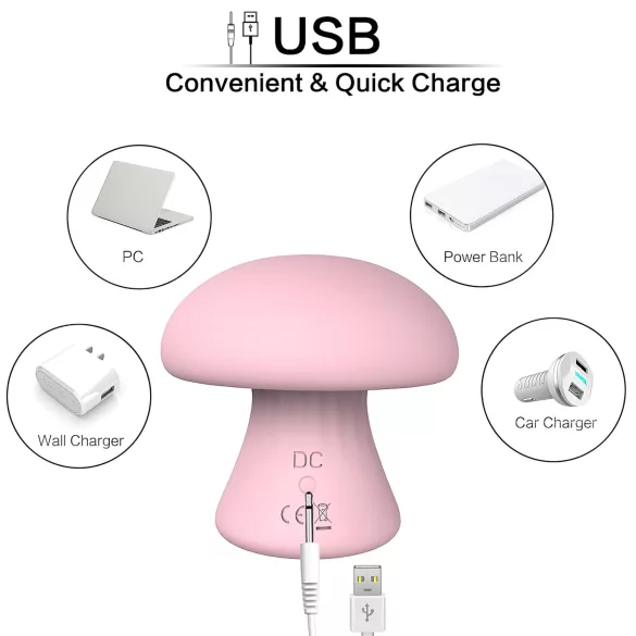 Magic Mushroom - vibratore ricaricabile (rosa)