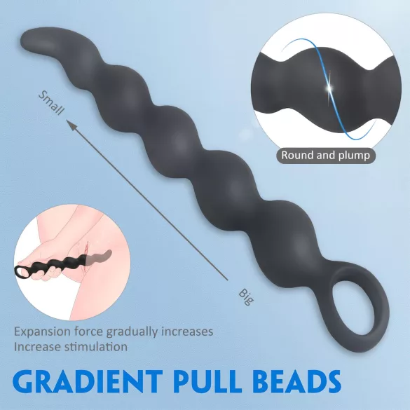 Sex HD Steven - dildo anale perlato - nero