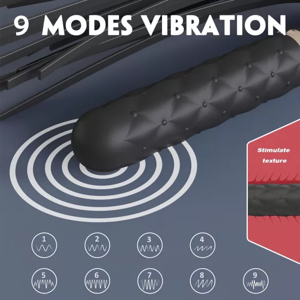 Sex HD Bloody Mary - vibratore ricaricabile impermeabile con frusta - nero