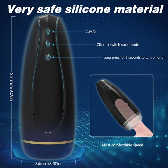 Sex HD Hawk - masturbatore ricaricabile vibrante-succhiante (bianco-nero)