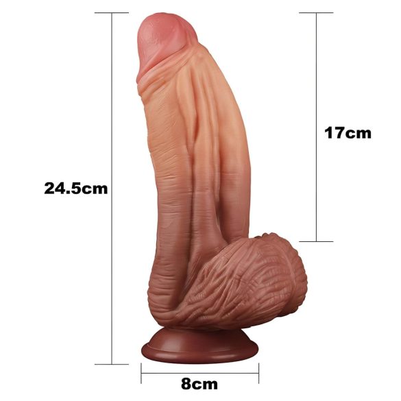 Lovetoy - dildo realistico a doppio strato - 26cm - color carne