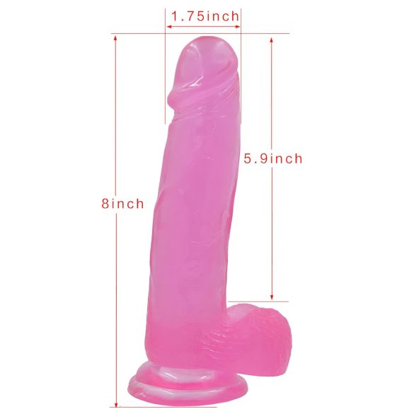 Lovetoy Jelly Studs - dildo con ventosa 20 cm (rosa)