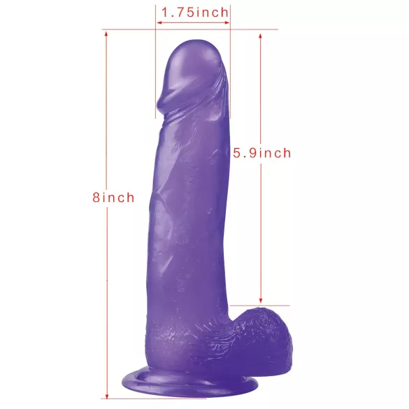 Lovetoy Jelly Studs - dildo con ventosa - 20 cm - viola